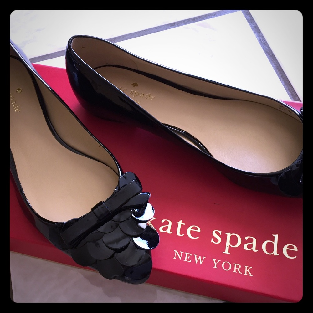 Kate Spade Erica Flats Black Patent Leather